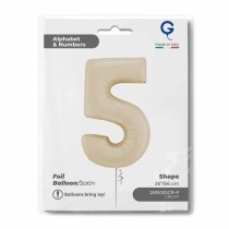 Palloncino in Foil 26" Numero 5 Crema Satinato "Satin Cream" Numeri 26" Crema "Satin Cream"