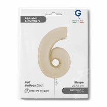 Palloncino in Foil 26" Numero 6 Crema Satinato "Satin Cream" Numeri 26" Crema "Satin Cream"