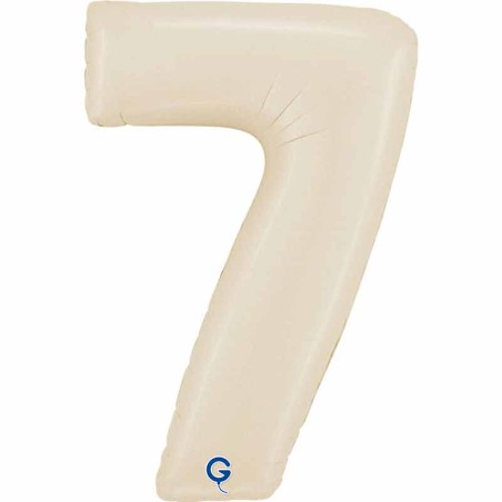 Palloncino in Foil 26" Numero 7 Crema Satinato "Satin Cream" Numeri 26" Crema "Satin Cream"