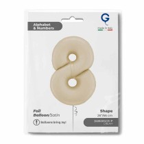 Palloncino in Foil 26" Numero 8 Crema Satinato "Satin Cream" Numeri 26" Crema "Satin Cream"