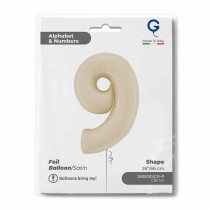 Palloncino in Foil 26" Numero 9 Crema Satinato "Satin Cream" Numeri 26" Crema "Satin Cream"