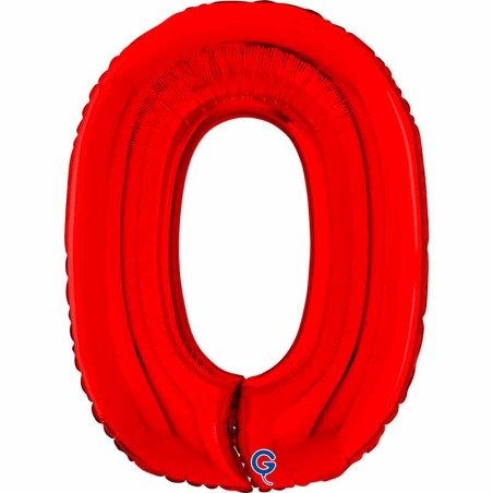 Palloncino in Foil 26" Numero 0 Rosso "Red" Numeri 26" Rosso "Red"