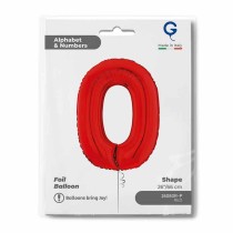 Palloncino in Foil 26" Numero 0 Rosso "Red" Numeri 26" Rosso "Red"
