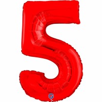 Palloncino in Foil 26" Numero 5 Rosso "Red" Numeri 26" Rosso "Red"
