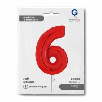 Palloncino in Foil 26" Numero 6 Rosso "Red" Numeri 26" Rosso "Red"