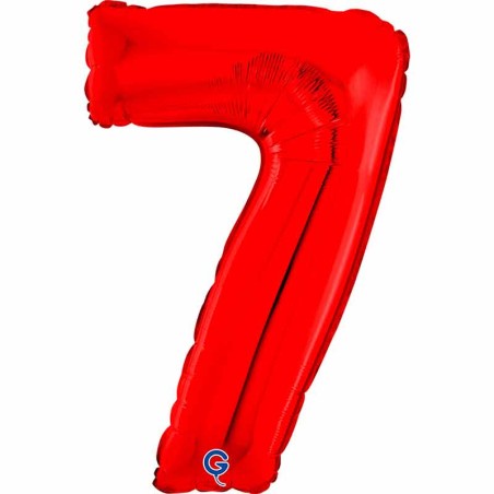 Palloncino in Foil 26" Numero 7 Rosso "Red" Numeri 26" Rosso "Red"