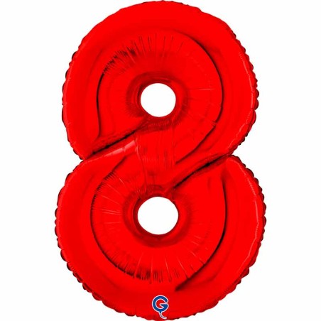 Palloncino in Foil 26" Numero 8 Rosso "Red" Numeri 26" Rosso "Red"