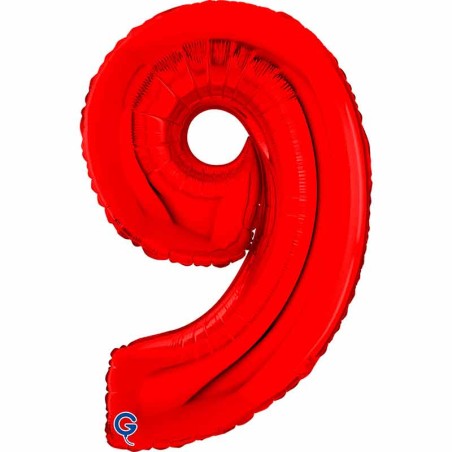 Palloncino in Foil 26" Numero 9 Rosso "Red" Numeri 26" Rosso "Red"