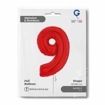 Palloncino in Foil 26" Numero 9 Rosso "Red" Numeri 26" Rosso "Red"