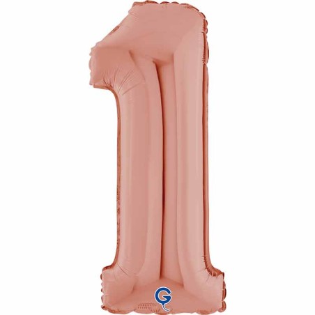 Palloncino in Foil 26" Numero 1 Rose Gold Numeri 26" Rose Gold