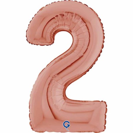 Palloncino in Foil 26" Numero 2 Rose Gold Numeri 26" Rose Gold