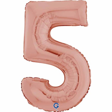 Palloncino in Foil 26" Numero 5 Rose Gold Numeri 26" Rose Gold