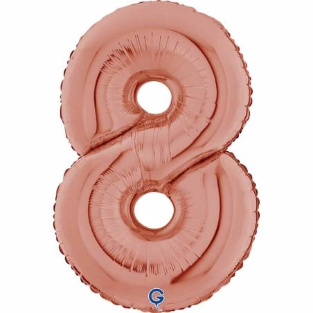 Palloncino in Foil 26" Numero 8 Rose Gold Numeri 26" Rose Gold