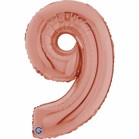 Palloncino in Foil 26" Numero 9 Rose Gold Numeri 26" Rose Gold