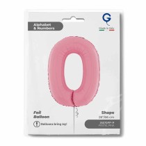 Palloncino in Foil 26" Numero 0 Rosa "Pink" Numeri 26" Rosa "Pastel Pink"
