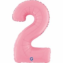 Palloncino in Foil 26" Numero 2 Rosa "Pink" Numeri 26" Rosa "Pastel Pink"