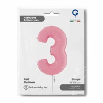Palloncino in Foil 26" Numero 3 Rosa "Pink" Numeri 26" Rosa "Pastel Pink"