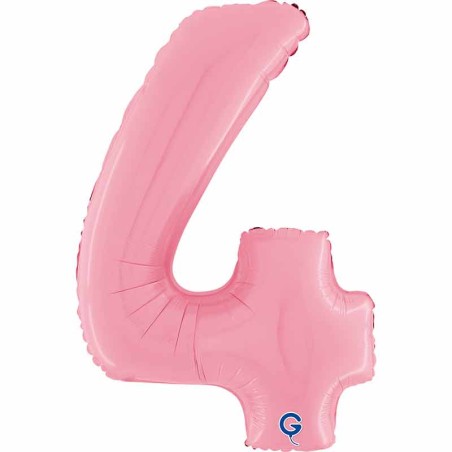 Palloncino in Foil 26" Numero 4 Rosa "Pink" Numeri 26" Rosa "Pastel Pink"