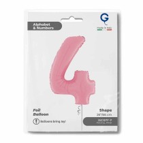 Palloncino in Foil 26" Numero 4 Rosa "Pink" Numeri 26" Rosa "Pastel Pink"