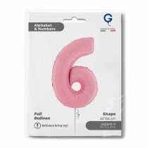 Palloncino in Foil 26" Numero 6 Rosa "Pink" Numeri 26" Rosa "Pastel Pink"