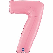 Palloncino in Foil 26" Numero 7 Rosa "Pink" Numeri 26" Rosa "Pastel Pink"