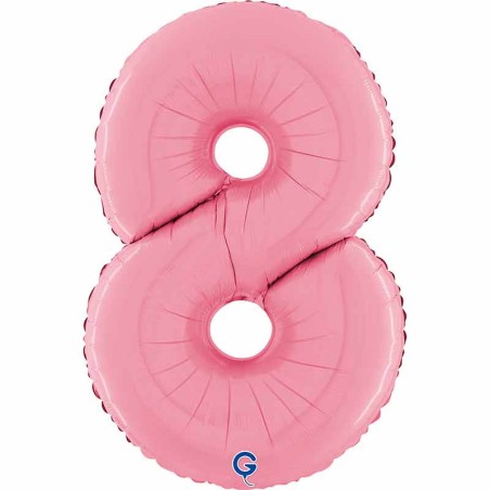 Palloncino in Foil 26" Numero 8 Rosa "Pink" Numeri 26" Rosa "Pastel Pink"
