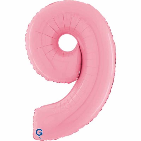 Palloncino in Foil 26" Numero 9 Rosa "Pink" Numeri 26" Rosa "Pastel Pink"