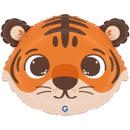 Palloncino in Foil 18" Junior Shape Testa di Tigre "Funny Tiger Head" Animali Grabo