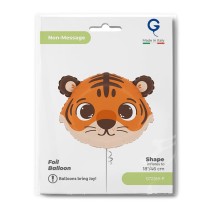Palloncino in Foil 18" Junior Shape Testa di Tigre "Funny Tiger Head" Animali Grabo