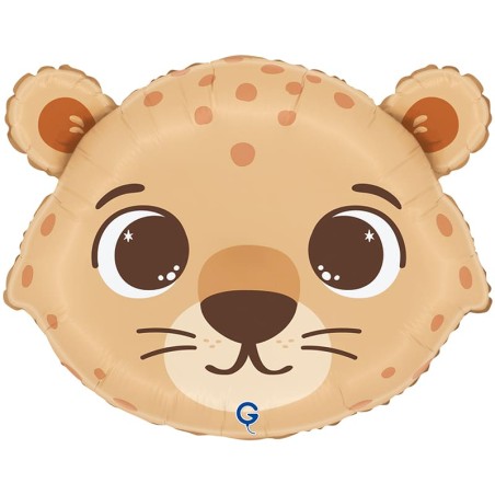 Palloncino in Foil 18" Junior Shape Testa di Ghepardo "Funny Cheetah Head" Animali Grabo