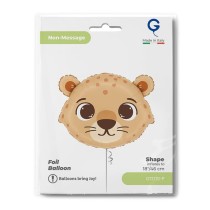 Palloncino in Foil 18" Junior Shape Testa di Ghepardo "Funny Cheetah Head" Animali Grabo