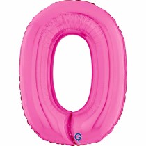Palloncino in Foil 26" Numero 0 Fucsia "Hot Pink" Numeri 26" Fucsia "Hot Pink"