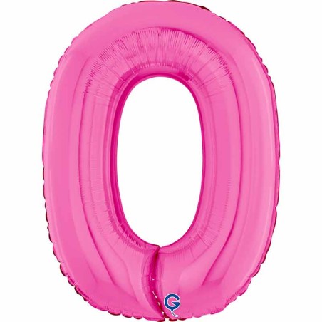 Palloncino in Foil 26" Numero 0 Fucsia "Hot Pink" Numeri 26" Fucsia "Hot Pink"