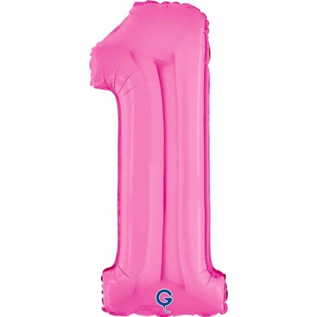 Palloncino in Foil 26" Numero 1 Fucsia "Hot Pink" Numeri 26" Fucsia "Hot Pink"
