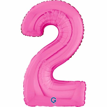 Palloncino in Foil 26" Numero 2 Fucsia "Hot Pink" Numeri 26" Fucsia "Hot Pink"