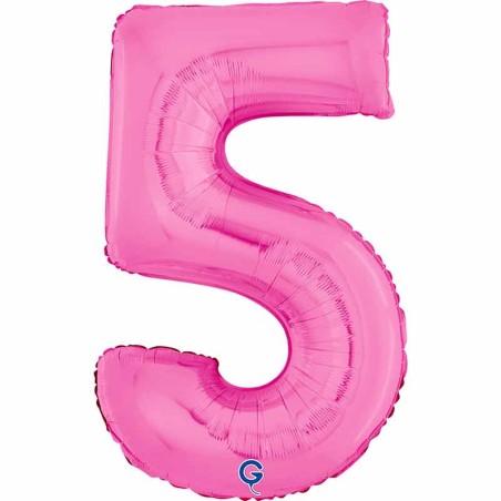 Palloncino in Foil 26" Numero 5 Fucsia "Hot Pink" Numeri 26" Fucsia "Hot Pink"