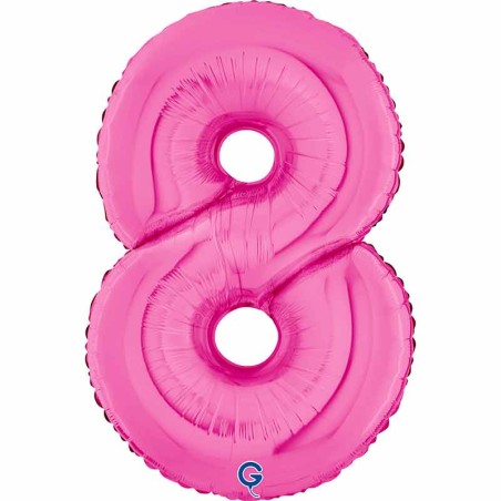 Palloncino in Foil 26" Numero 8 Fucsia "Hot Pink" Numeri 26" Fucsia "Hot Pink"