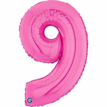 Palloncino in Foil 26" Numero 9 Fucsia "Hot Pink" Numeri 26" Fucsia "Hot Pink"