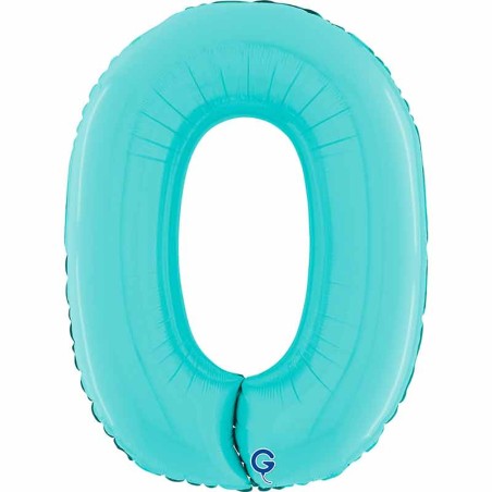 Palloncino in Foil 26" Numero 0 Celeste "Light Blue" Numeri 26" Celeste "Pastel Blue"