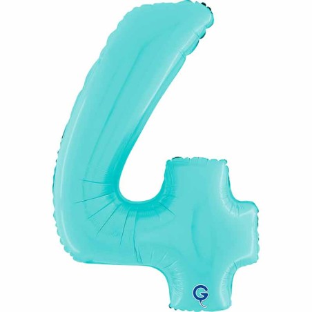Palloncino in Foil 26" Numero 4 Celeste "Light Blue" Numeri 26" Celeste "Pastel Blue"
