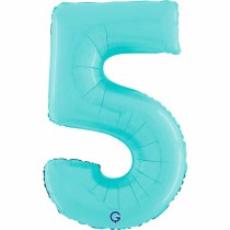 Palloncino in Foil 26" Numero 5 Celeste "Light Blue" Numeri 26" Celeste "Pastel Blue"