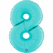Palloncino in Foil 26" Numero 8 Celeste "Light Blue" Numeri 26" Celeste "Pastel Blue"