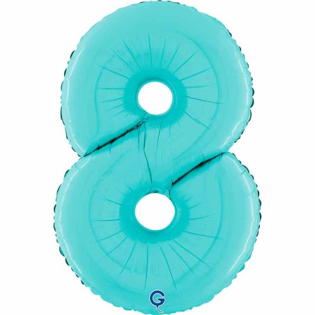 Palloncino in Foil 26" Numero 8 Celeste "Light Blue" Numeri 26" Celeste "Pastel Blue"