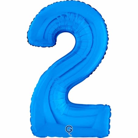 Palloncino in Foil 26" Numero 2 Blu "Blue" Numeri 26" Blu "Blue Royal"