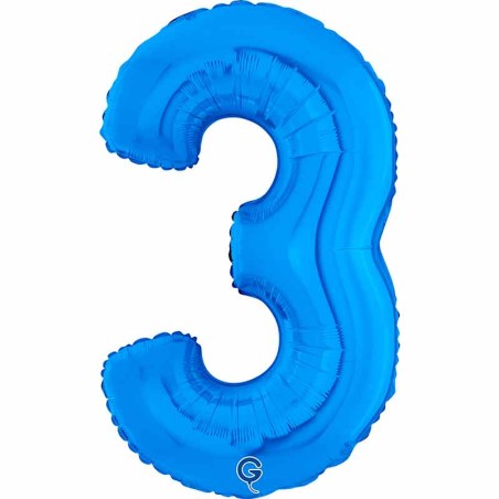 Palloncino in Foil 26" Numero 3 Blu "Blue" Numeri 26" Blu "Blue Royal"