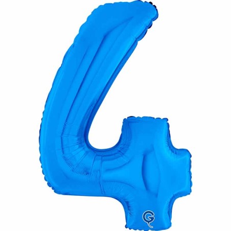 Palloncino in Foil 26" Numero 4 Blu "Blue" Numeri 26" Blu "Blue Royal"