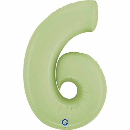 Palloncino in Foil 26" Numero 6 Verde Oliva "Satin Olive" Numeri 26" Verde Oliva "Satin Olive Green"