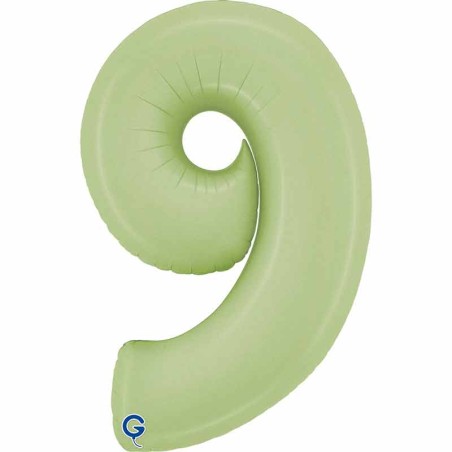 Palloncino in Foil 26" Numero 9 Verde Oliva "Satin Olive" Numeri 26" Verde Oliva "Satin Olive Green"