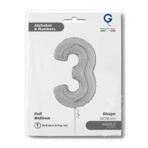 Palloncino in Foil 26" Numero 3 Argento "Silver" Numeri 26" Argento "Silver"