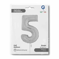 Palloncino in Foil 26" Numero 5 Argento "Silver" Numeri 26" Argento "Silver"